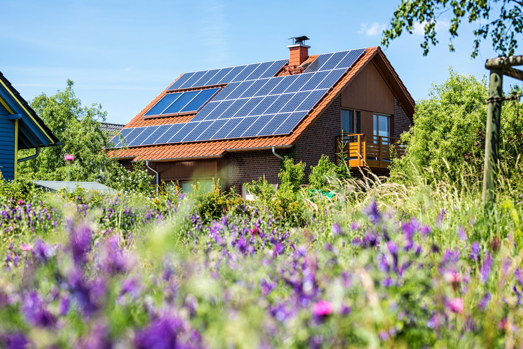 House with solar panels